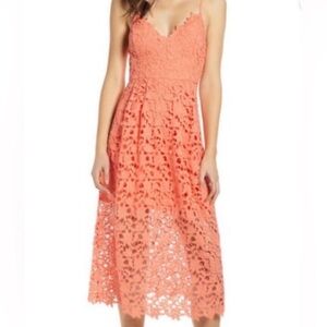 ASTR peach eyelet dress